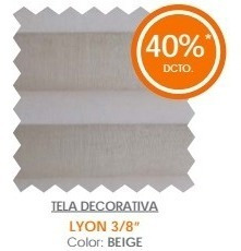 Cortina Plisada Lyon 3/8  Beige Flexalum 