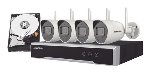 Imagen 1 de 5 de Kit Ip Inalámbrico 1080p Nvr 4ch 4 Cam Bala Exterior, Hd 1tb