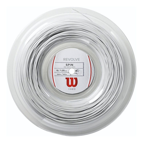 Cuerdas Tenis Wilson Revolve 15 Reel 200m Encordado Color Blanco