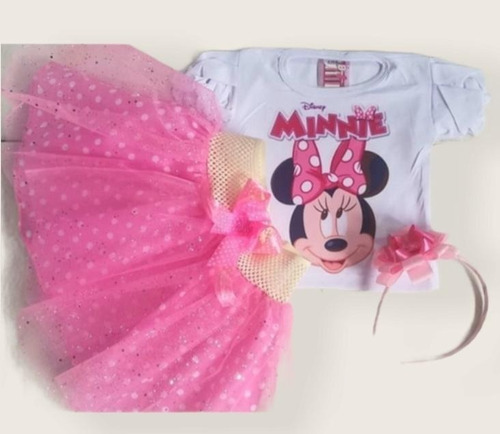 Conjunto Tutú Vestido Niña Pepa Pig Minnie Sofia Frozen 