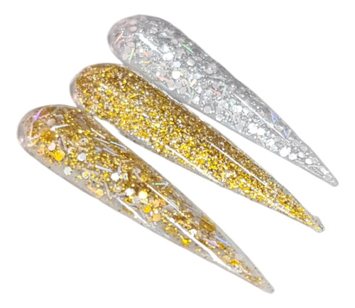 Mini Coleccion De Acrilicos Uñas Wapizima 3 Colore Glitter