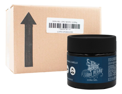 Caja 12pz 250g Cera Gel Lobo Negro