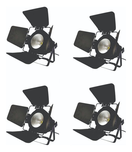 Kit 5 Refletor Par Led Cob 200w Branco Quente E Frio Fresnel 110v/220v