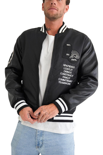 Campera Bomber Tipo Universitaria Sol