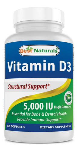 Mejor Vitamina D3 5000 Iu 360 Softgels