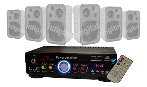 comprar Combo Musica Funcional Consola Bt C.r. + 6 Bafles Comercio