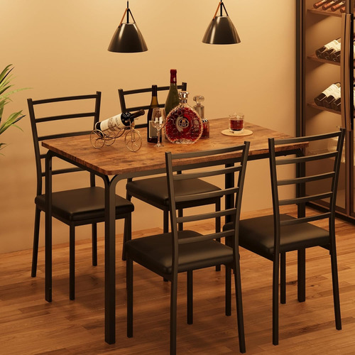 Juego De Mesa De Comedor Para 4, Mesa De Cocina Y Sillas Par