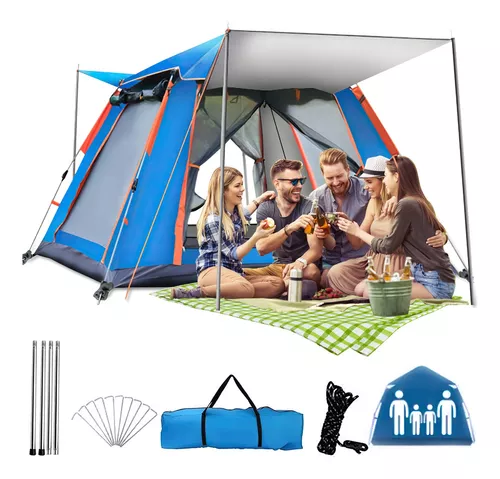 Tienda Casa De Campaña 4 Persona Grande Camping 2.1x2.1x1.45