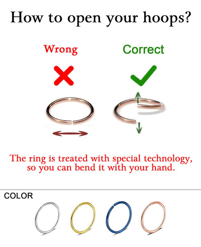 Juego De 12 Anillos De Nariz De Aro De Acero Inoxidable