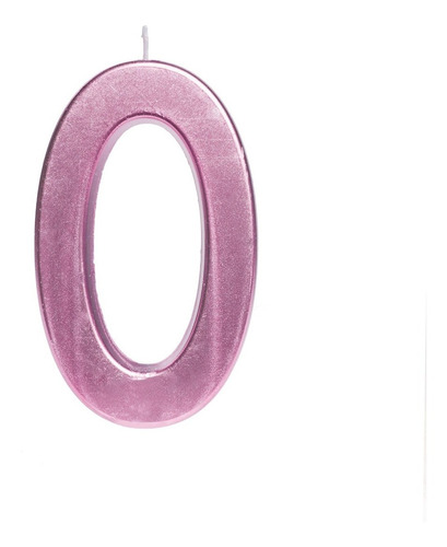 Número 0 - Vela Cromada Metalizada Rosa - Bolo E Aniversário