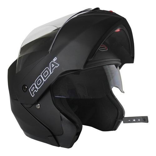 Imagen 2 de 7 de Casco Roda Revenge Negro Mate Incluye Intercomunicador