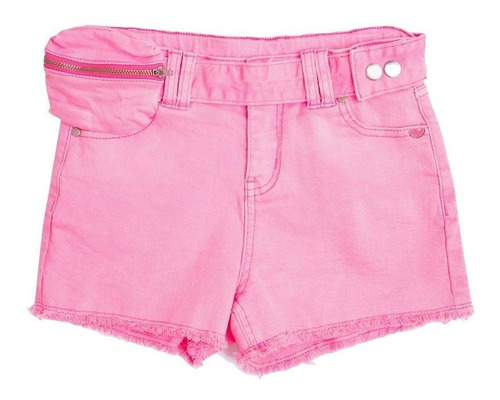 Short Mezclilla Con Cinturon Fucsia Pillin