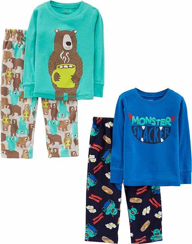 Juego De 2 Pijamas (4 Piezas) Marca Carters Niño Talla 5t