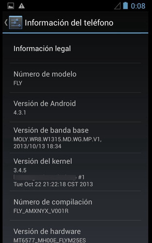 Celular Nyx Fly I 5'' 3g Android 4.3 Camara 8 Mp Wifi Pk (Reacondicionado)