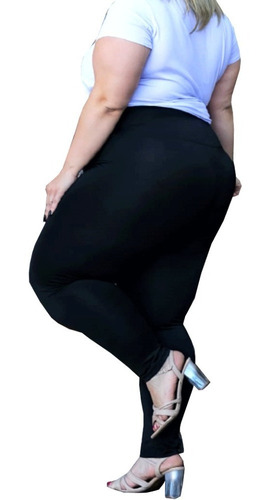 Imagem 1 de 2 de Kit 10 Calça Legging Fitness Lisa Suplex Cós Alto Plus Size