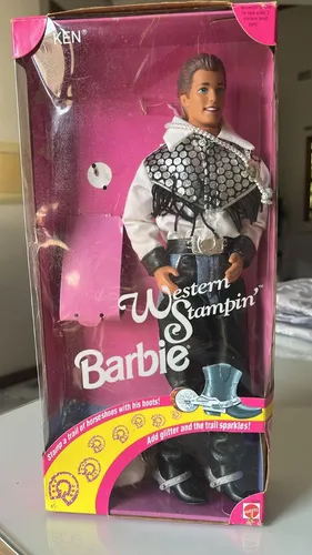 Barbie Ken Cowboy 1993 Western Stampin Antigo Recolocado