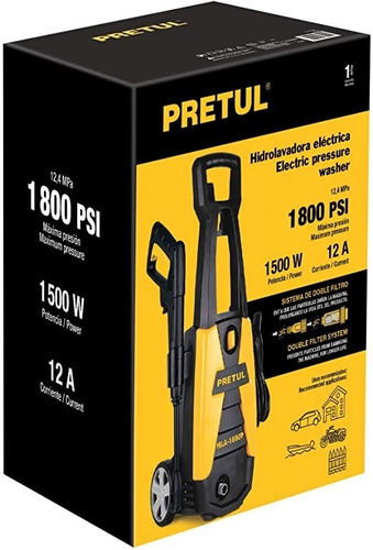 Imagen 4 de 4 de Hidrolavadora Eléctrica 1800psi 1500w - Pretul 26024