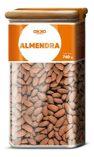 Almendras Okko Superfoods Vitrolero De Vidrio 740g