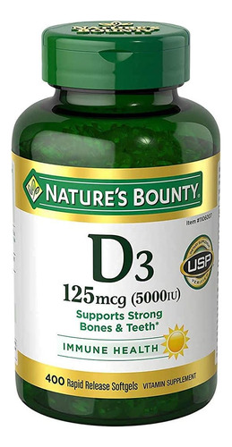  Vitamina D3 5000iu Natures Bounty De Liberação Rápida 400ct