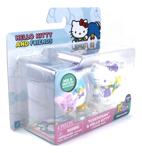 Figura Hello Kitty Y Tuxedosam Set Globo Poodle 5cm Original