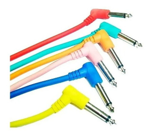 Imagen 3 de 4 de Pack De 6 Cables Sky De Pacheo Plug 1/4 Angular 90cm