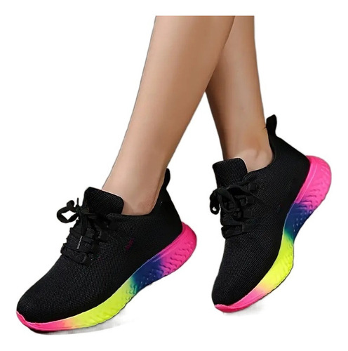 Zapatos Deportivos Transpirables De Colores Para Mujer