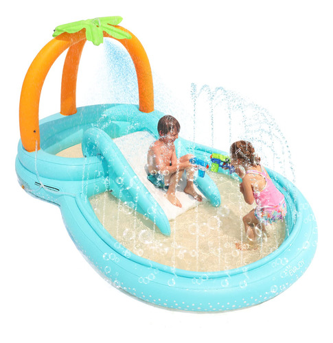 Evajoy - Piscina Infantil Inflable Con Tobogán, Rociadores.