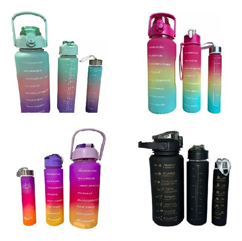 Pack De 6 Botellas De Agua Deportiva Con Diseño Motivadores 