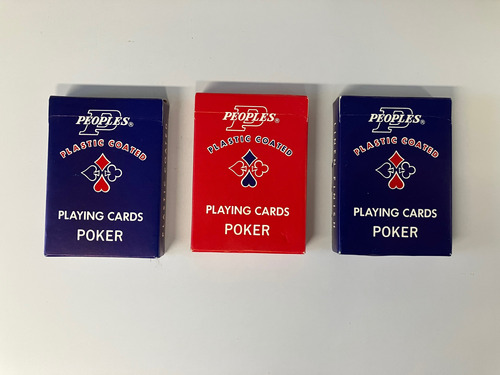 Cartas Barajas Para Poker Marca Peoples, Plásticas 