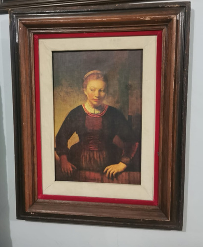Cuadro Antiguo Rembrandt Mujer Joven En Una Media Puerta (Usado)