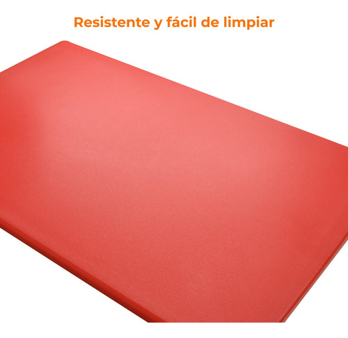 Tabla Cocina Para Picar Alimentos 12x18 Roja Rectangular