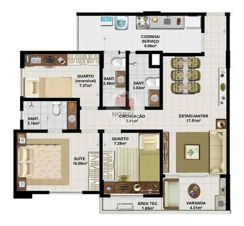 Imagem 7 de 30 de Apartamento Com 3 Dormitório(s) Localizado(a) No Bairro Olhos D Agua Em Feira De Santana / Feira De Santana - 5966