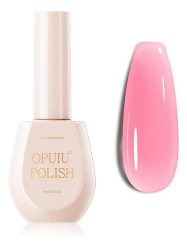 Opuiu Esmalte De Gel Rosa TraslĂșcido, Curado Uv Led, 15ml