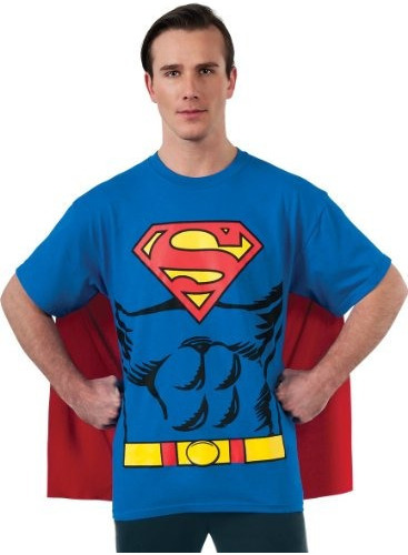 Dc Comics Superman Costume Camiseta Con Capa