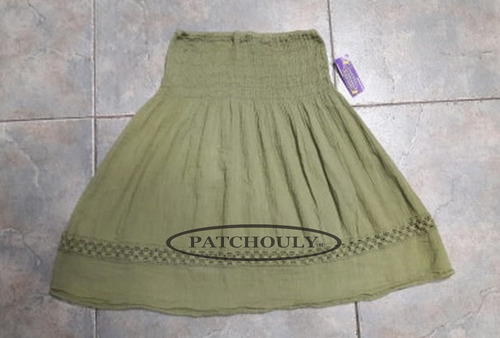 Imagen 4 de 8 de Pollera Mini Bambula Puntilla Tipo Hindú Algodón Elastizada