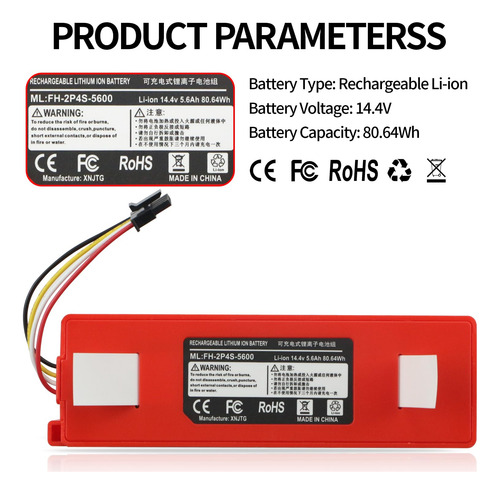 Bateria 14.4v 5600mah Para Xiaomi Roborock S5 S6 S7 Y Otros.
