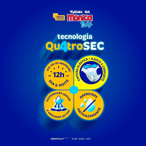 Imagem 3 de 8 de Kit Fralda Turma Da Mônica Jumbo Xg 120un
