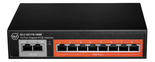 Switch Gigabit 8 Puertos Poe + 2 Puertos Uplink Glc