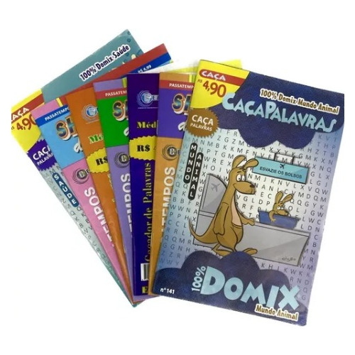 Kit Com 50 Revistas Passatempos Caça Palavras Sortida