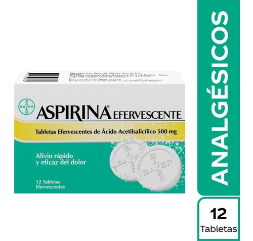 Imagen 1 de 2 de Aspirina Eferv 0.5 G  X12 Tab Imp Co