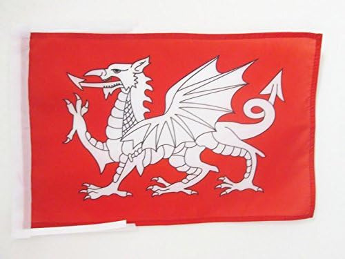 Az Flag Bandera Inglesa Dragón Blanco 18 X 12 Cordones - Ban