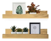 Comprar Kit 2 Repisa Estante Biblioteca Especiero Madera 60cm Color Roble
