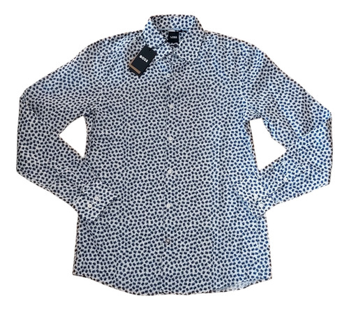 Camisa Boss Floreada Lino / Algodón Chica 15 - Casual Fit !!