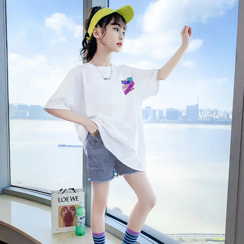 Camiseta De Algodón Con Dibujos Animados De Verano Para Niña