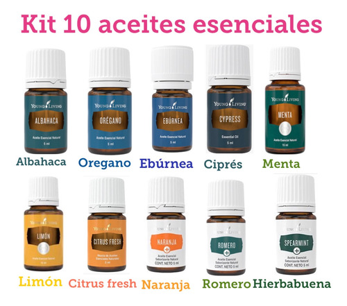 Kit 10 Aceites Esenciales Young Living