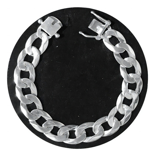 Pulseira 1x1 Fecho De Gaveta De Prata 14mm Grossa 24 Cm