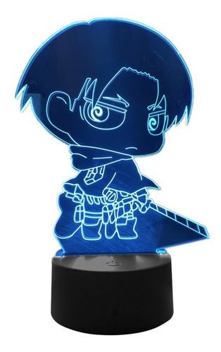 Figura De Levi Ackerman Chibi En 3d Night Light Attack On Ti