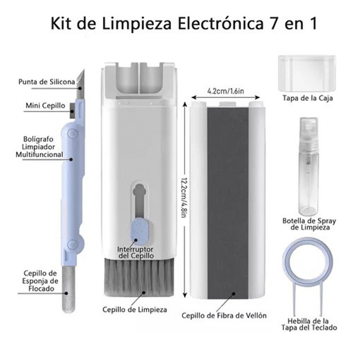 Kit De Limpieza Celulares Teclado Tablet Auriculares 7 En 1