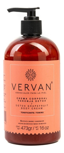 Crema Corporal Natural Toronja Detox- Vervan