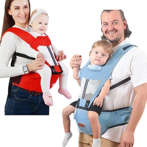 Bolsa Canguru Ergonômico Bebê 4 Em 1 Cor Azul